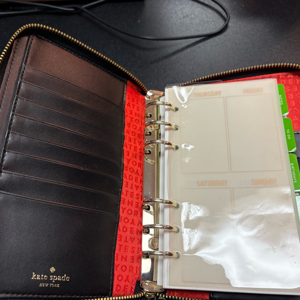 Kate Spade Black and White Polka Dot Wellesley Planner Agenda - Picture 3 of 5